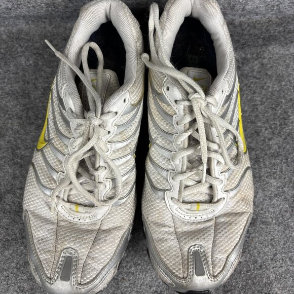 Nike Shox Running Shoes Womens Size 8 White Silver Yellow Cushioned 318164-131 - Picture 3 of 9